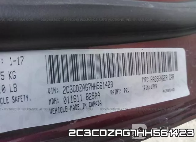 2C3CDZAG7HH561423 фото 10