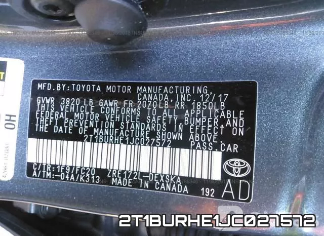 2T1BURHE1JC027572 фото 10