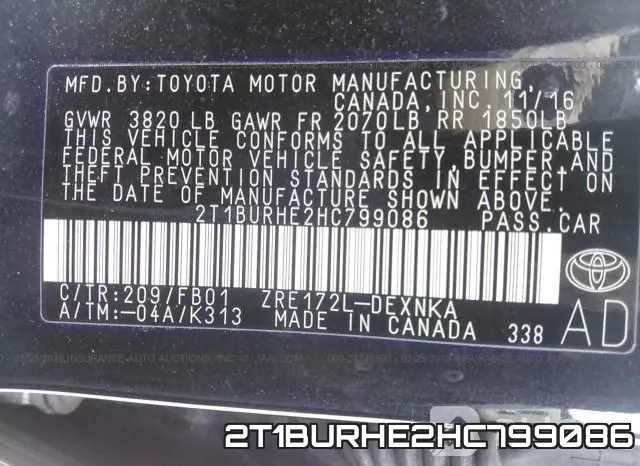 2T1BURHE2HC799086 фото 9