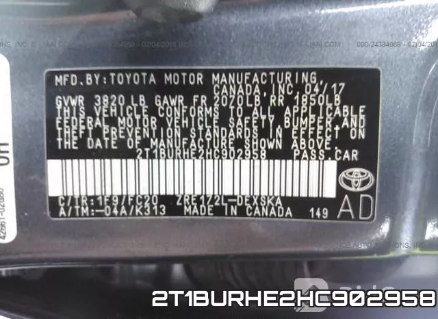 2T1BURHE2HC902958 фото 10