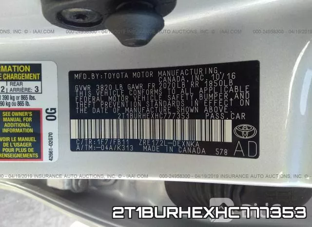 2T1BURHEXHC777353 фото 10