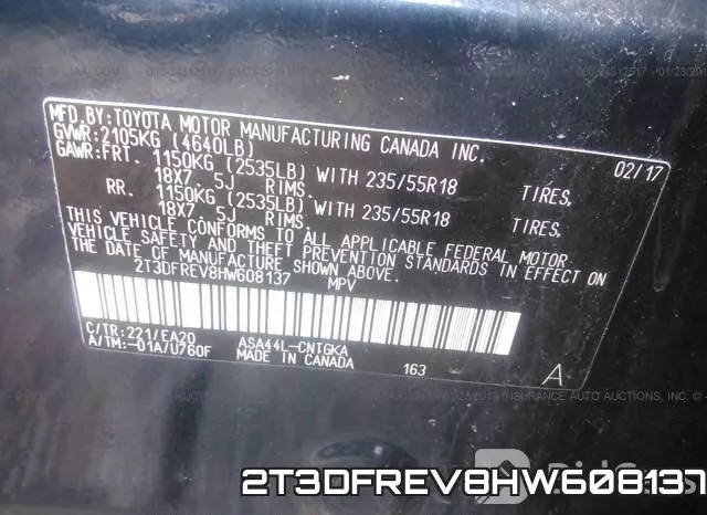 2T3DFREV8HW608137 фото 10