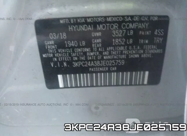 3KPC24A38JE025759 фото 10