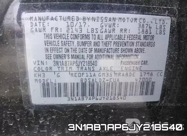 3N1AB7AP6JY218540 фото 10