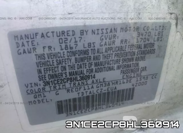 3N1CE2CP8HL360914 фото 10