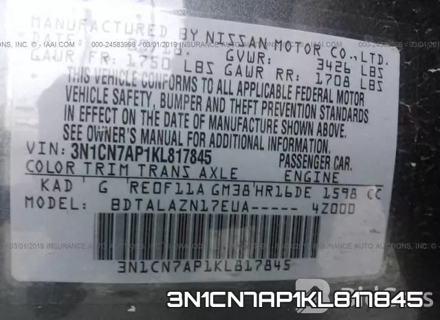 3N1CN7AP1KL817845 фото 10