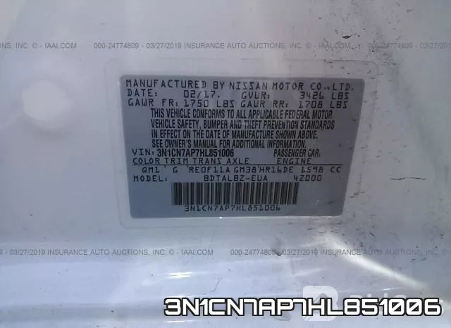 3N1CN7AP7HL851006 фото 9
