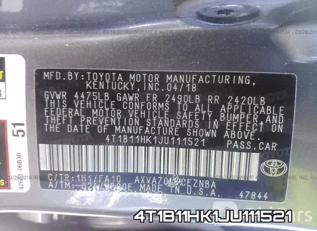 4T1B11HK1JU111521 фото 10