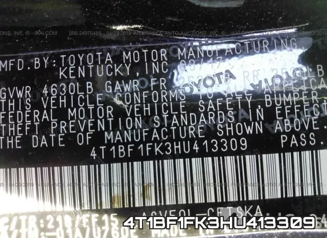 4T1BF1FK3HU413309 фото 10