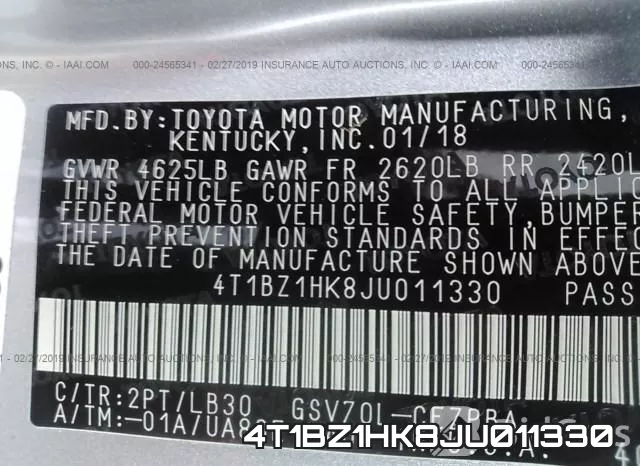 4T1BZ1HK8JU011330 фото 10