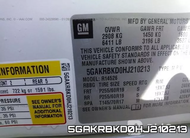 5GAKRBKD0HJ210213 фото 10
