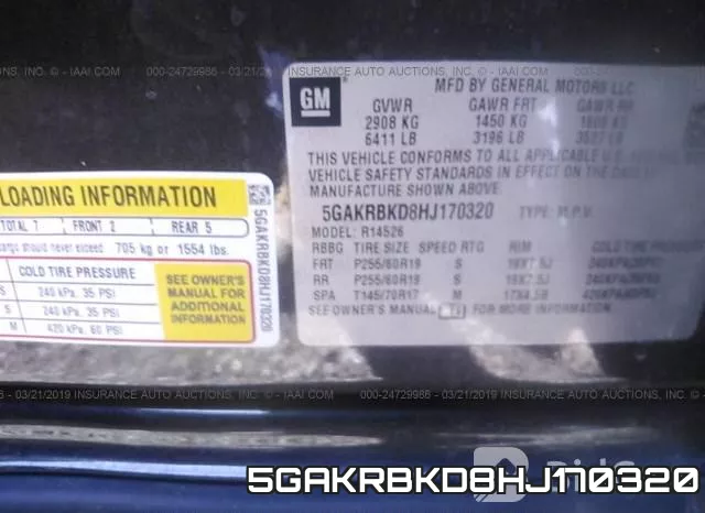 5GAKRBKD8HJ170320 фото 10