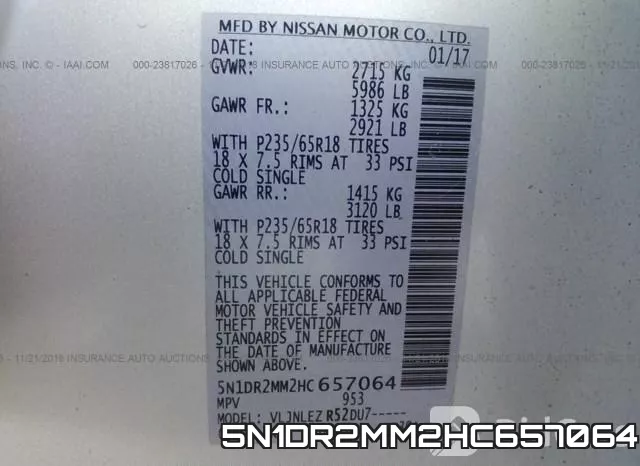 5N1DR2MM2HC657064 фото 10