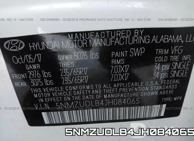 5NMZUDLB4JH084065 фото 10