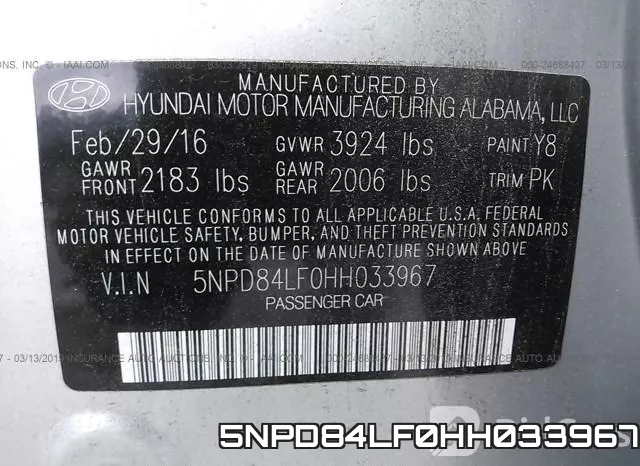 5NPD84LF0HH033967 фото 10