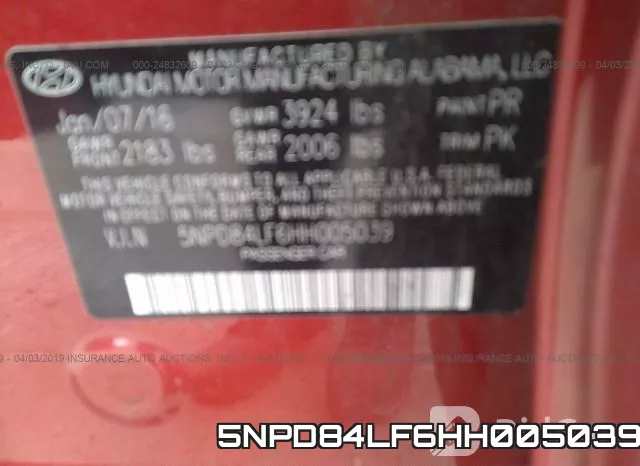 5NPD84LF6HH005039 фото 10