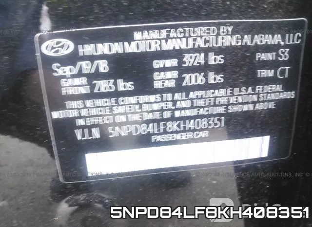 5NPD84LF8KH408351 фото 10