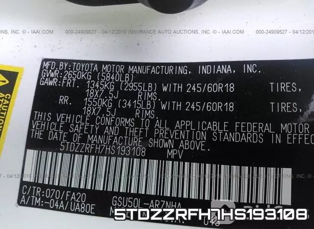 5TDZZRFH7HS193108 фото 10