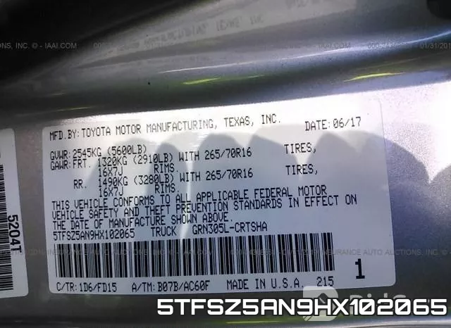 5TFSZ5AN9HX102065 фото 10