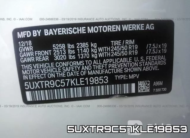 5UXTR9C57KLE19853 фото 10
