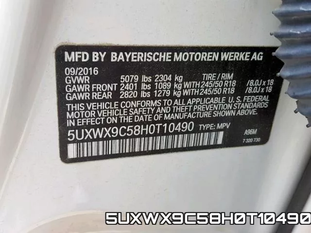 5UXWX9C58H0T10490 фото 2