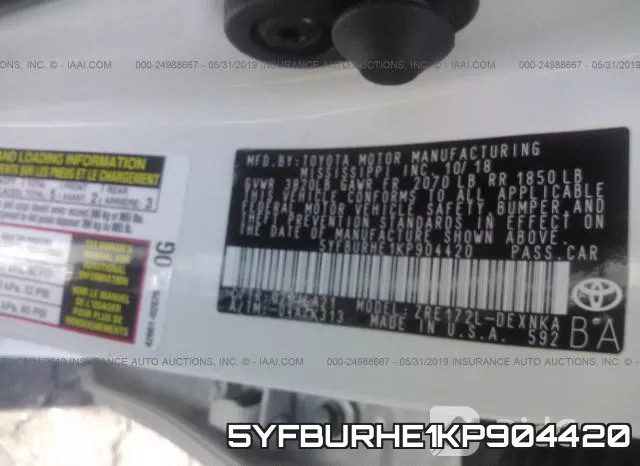 5YFBURHE1KP904420 фото 10