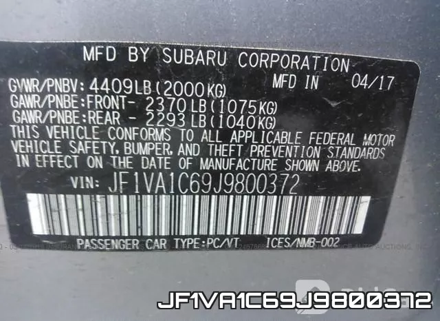 JF1VA1C69J9800372 фото 10