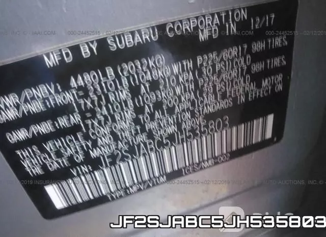 JF2SJABC5JH535803 фото 9