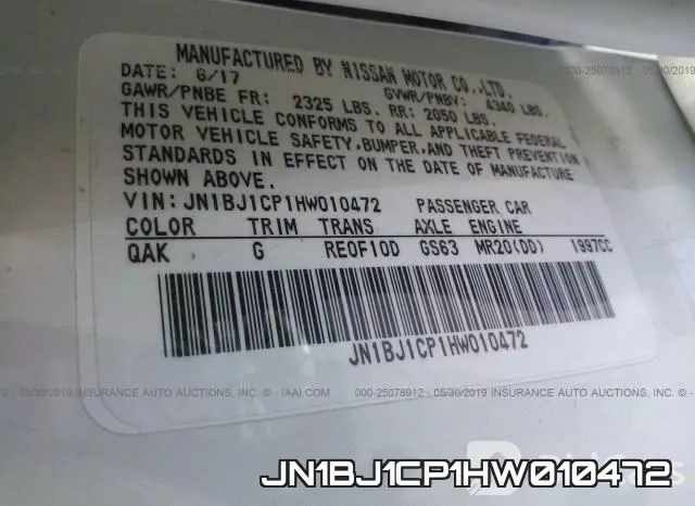 JN1BJ1CP1HW010472 фото 9