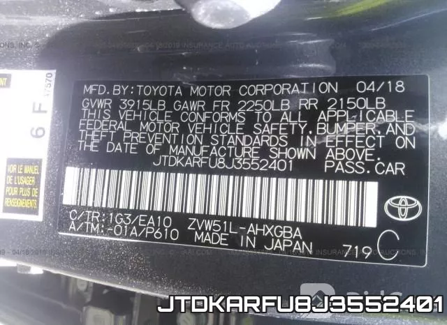 JTDKARFU8J3552401 фото 10