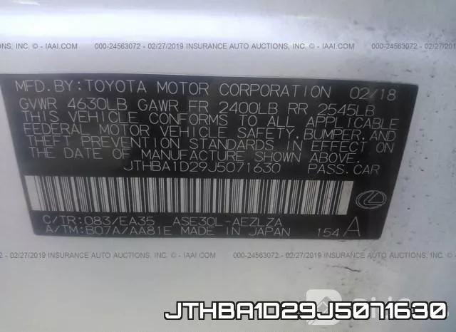 JTHBA1D29J5071630 фото 10