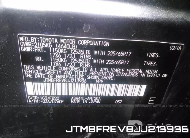 JTMBFREV8JJ213936 фото 10