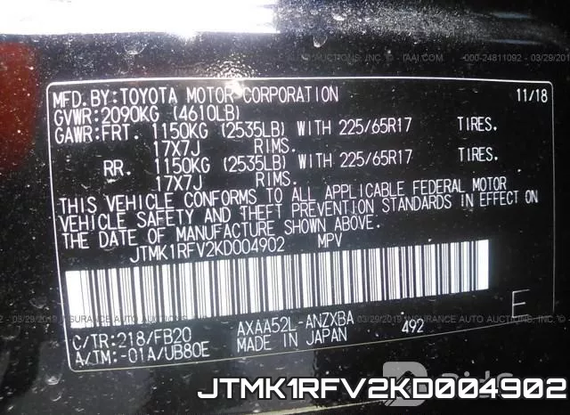 JTMK1RFV2KD004902 фото 9