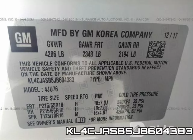 KL4CJASB5JB604383 фото 10