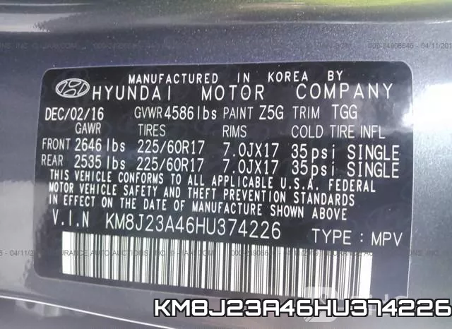 KM8J23A46HU374226 фото 9