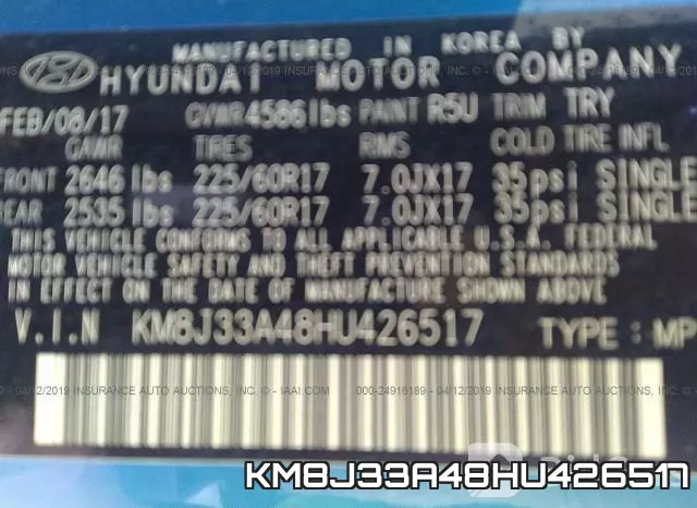 KM8J33A48HU426517 фото 10