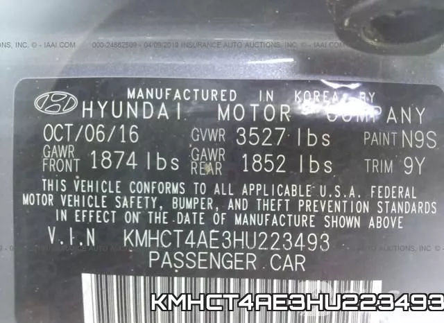KMHCT4AE3HU223493 фото 10