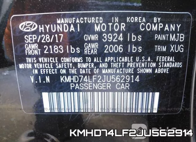 KMHD74LF2JU562914 фото 9