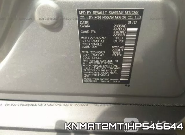 KNMAT2MT1HP546644 фото 9