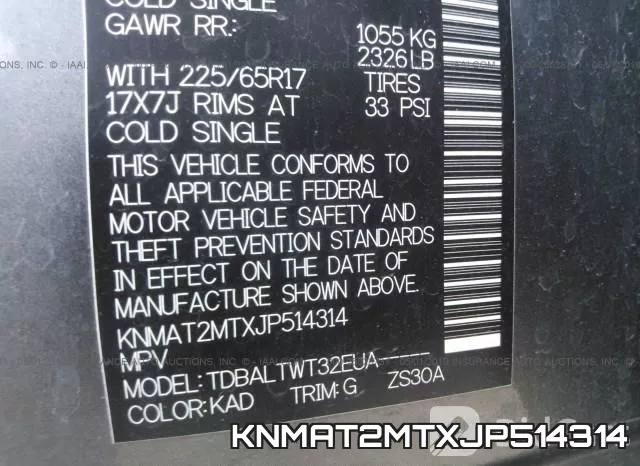 KNMAT2MTXJP514314 фото 10