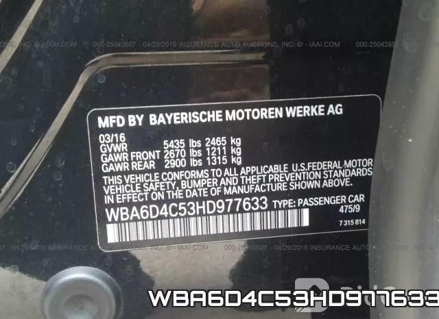 WBA6D4C53HD977633 фото 10