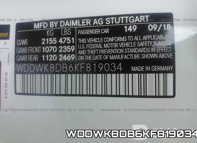WDDWK8DB6KF819034 фото 10