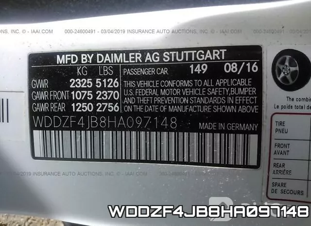 WDDZF4JB8HA097148 фото 10