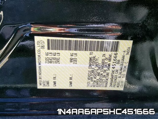 1N4AA6AP5HC451666 фото 2