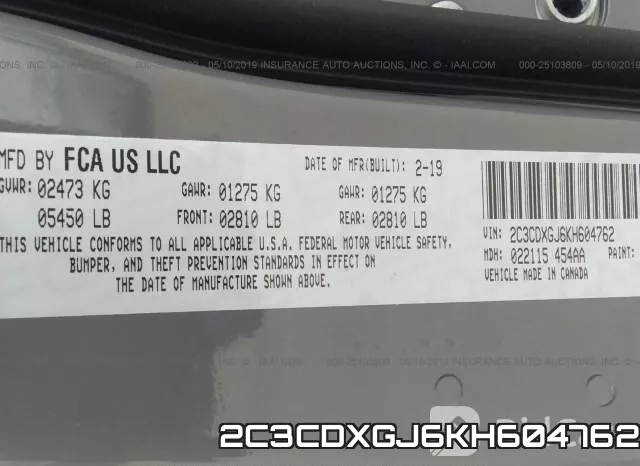 2C3CDXGJ6KH604762 фото 10