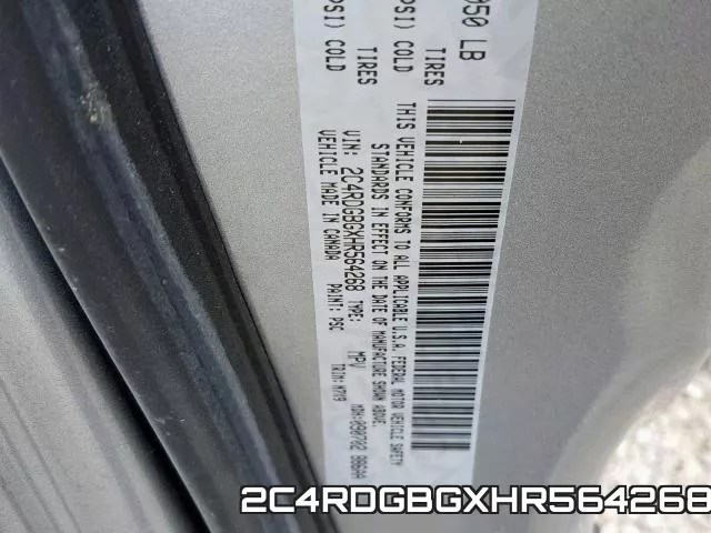 2C4RDGBGXHR564268 фото 2
