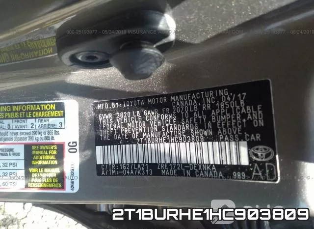 2T1BURHE1HC903809 фото 10