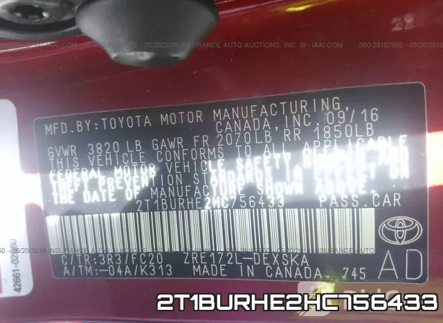 2T1BURHE2HC756433 фото 10