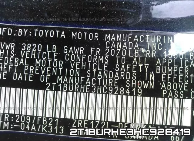 2T1BURHE3HC928419 фото 10
