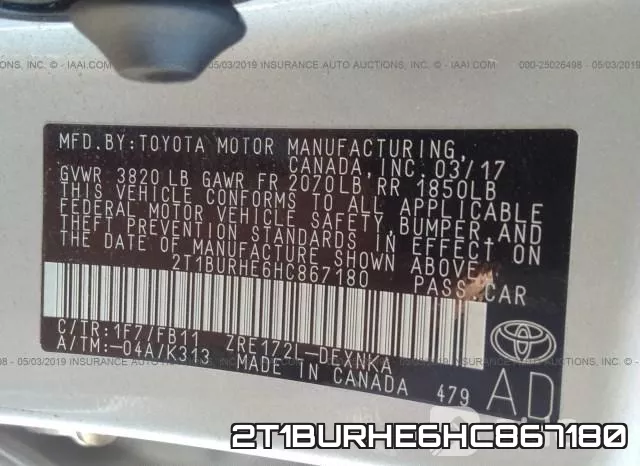 2T1BURHE6HC867180 фото 10